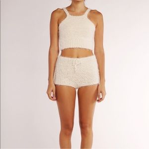 Crochet Shorts South Castles Cream Cloud Boy Vegan  NWT